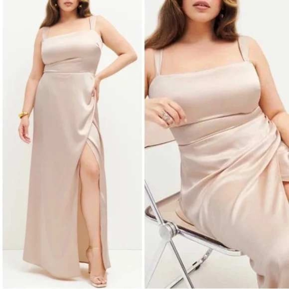 Reformation Isolene Satin Dress ES-Grand Maxi Formal Women's Size 18‎ NEW